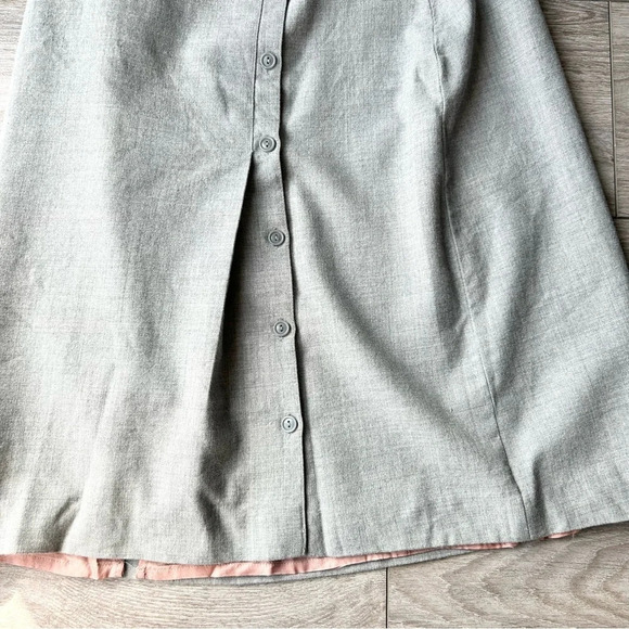 Vintage Pure Wool A Line Button Front Midi Skirt - Picture 5 of 14